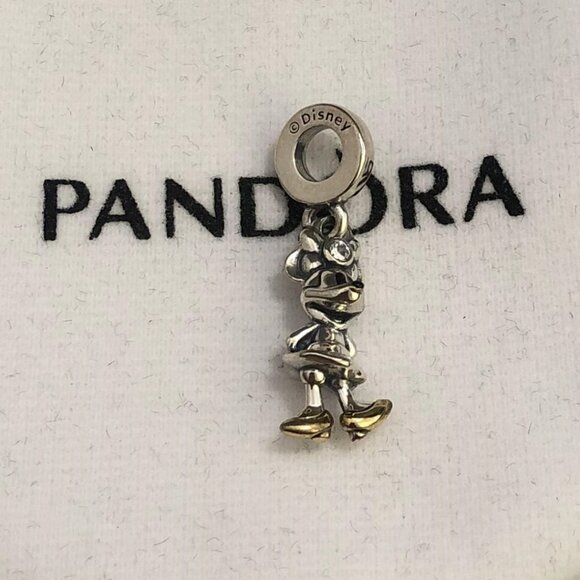 NWT Pandora Disney 100th Anniversary Minnie Mouse Lab-grown Diamond Dangle Charm - Picture 1 of 13